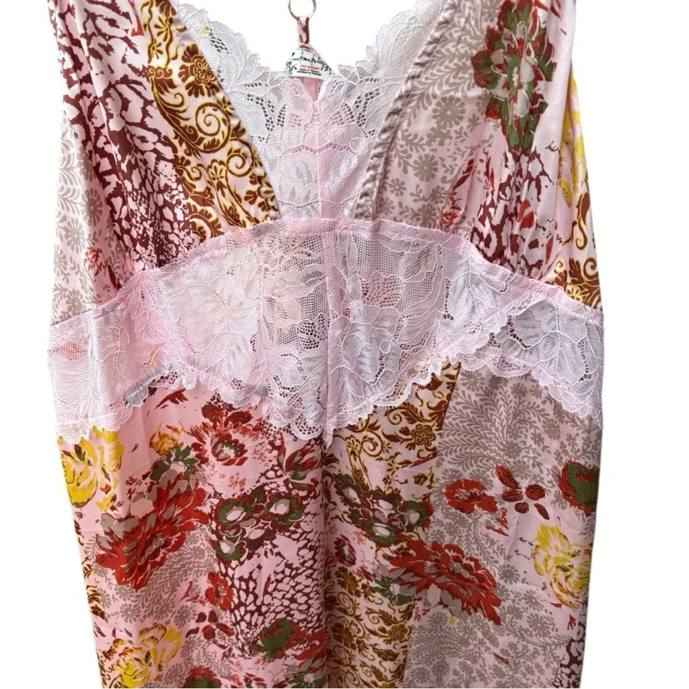 Free People Women's Pink Combo Sleeveless Right Now Midi Slip Dress I Size: XL - Picture 5 of 10